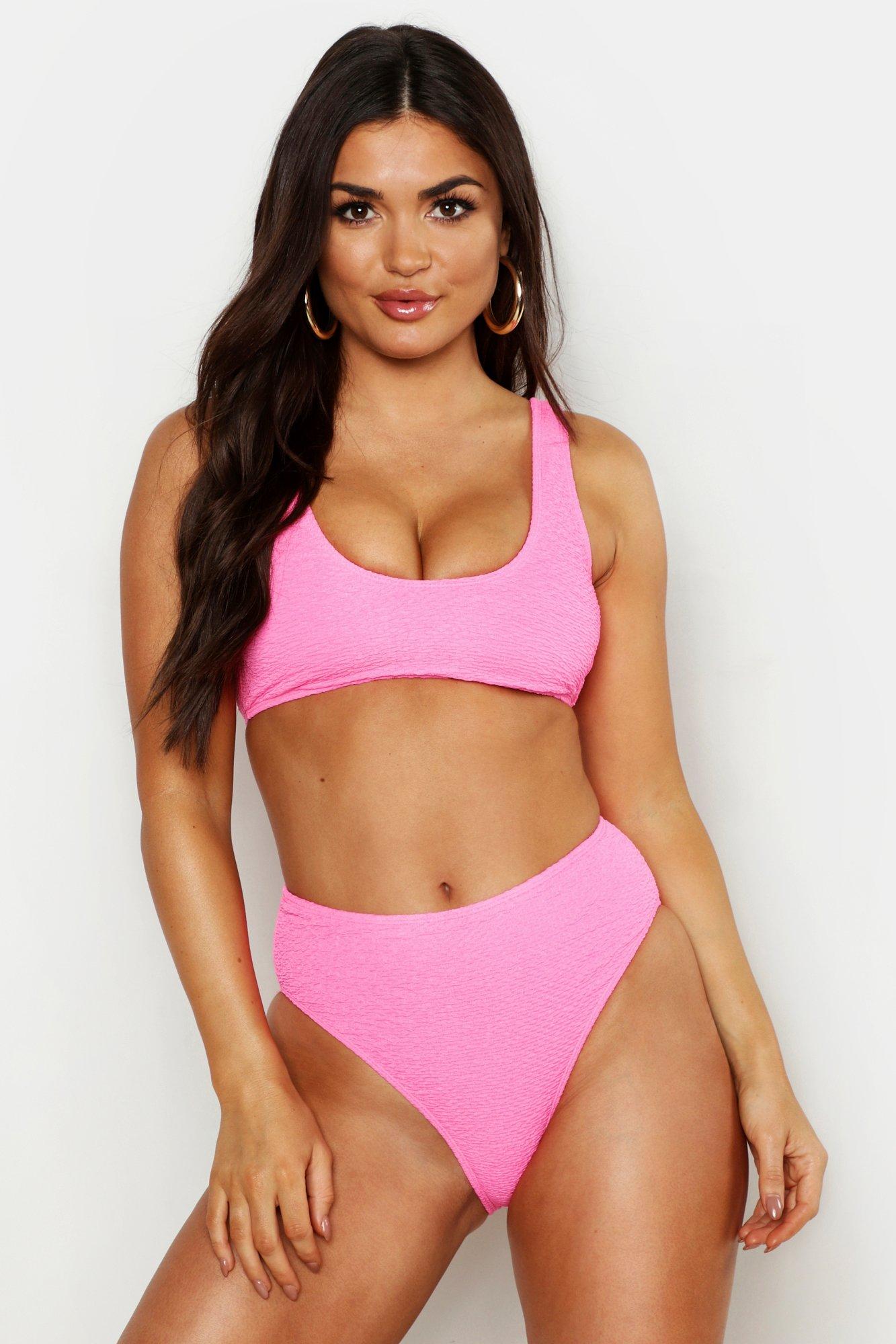 boohoo crinkle bikini