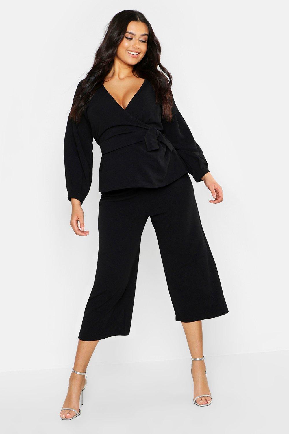 boohoo plus wrap top