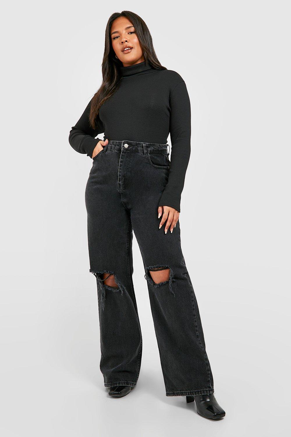 Ribbed Turtleneck Bodysuit - Black - Ladies