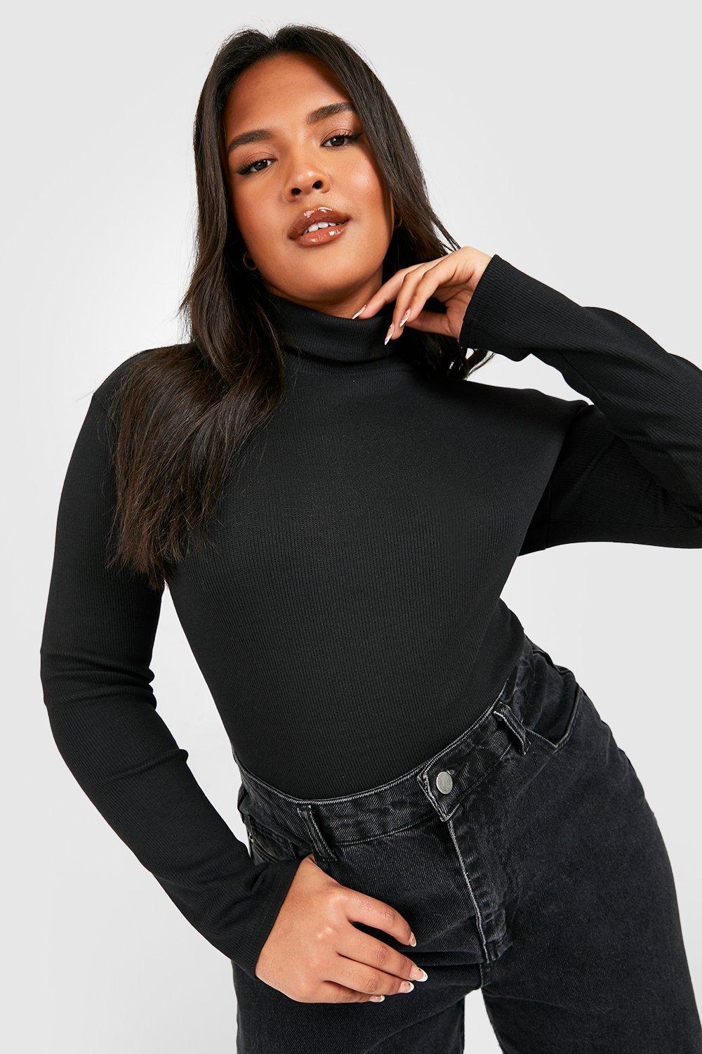 Plus Rib Neon Turtleneck Bodysuit | boohoo