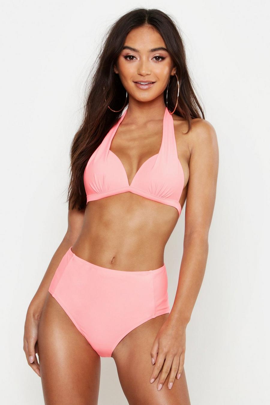 Neon-pink Petite - Mixa & Matcha Bikinitopp med push-up image number 1