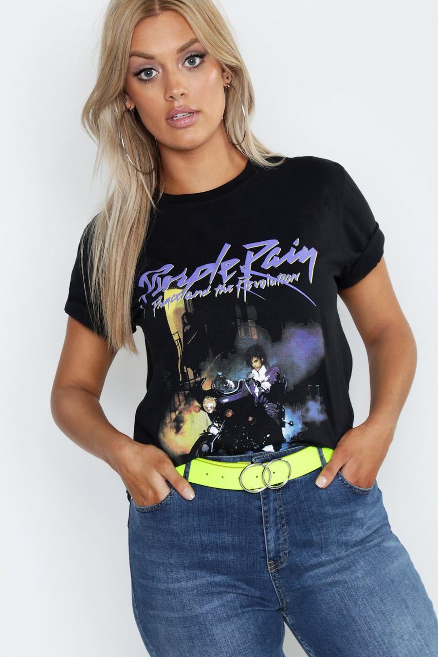 Black Plus Prince Purple Rain T-shirt med tryck image number 1