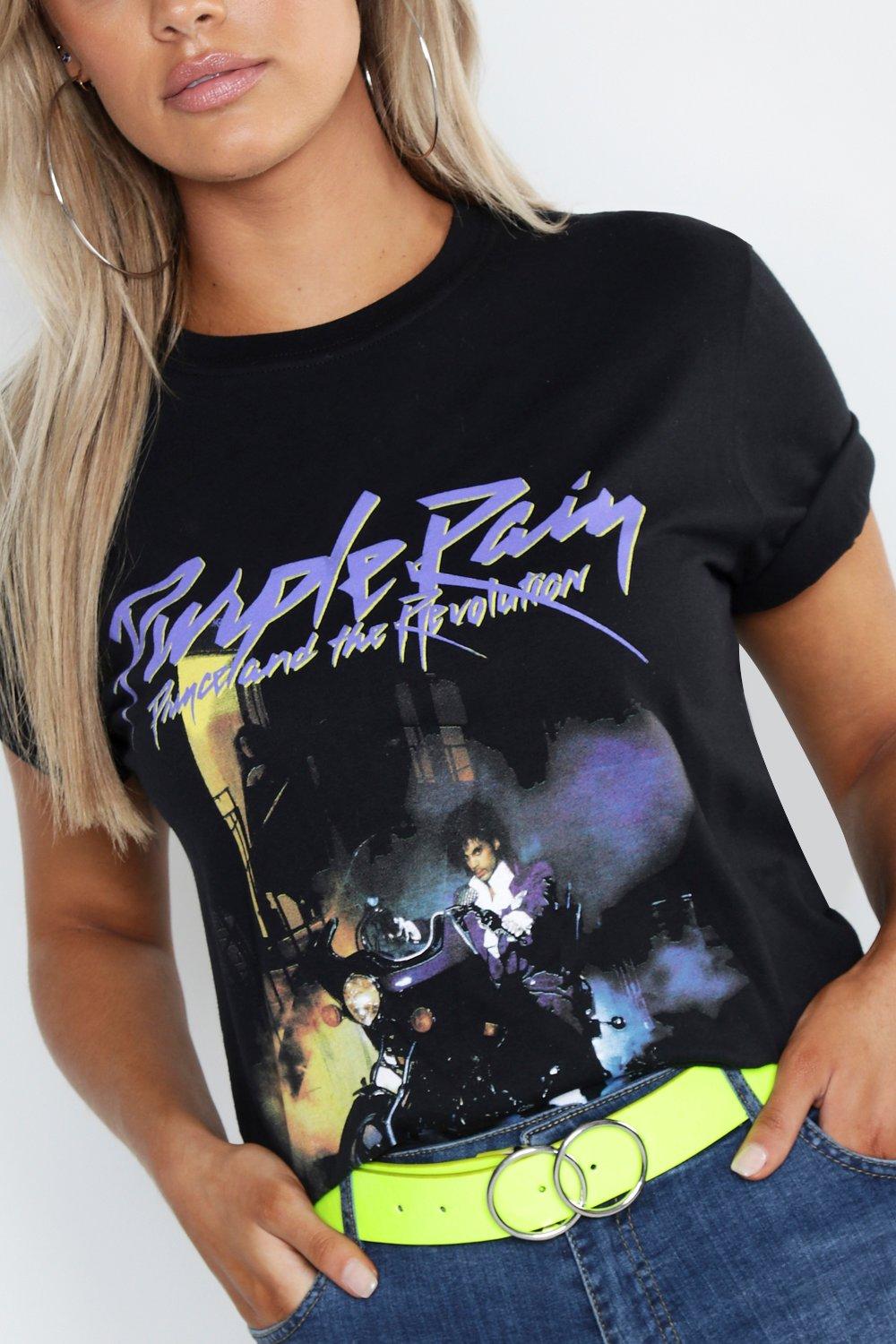 Black Plus Prince Purple Rain License T Shirt