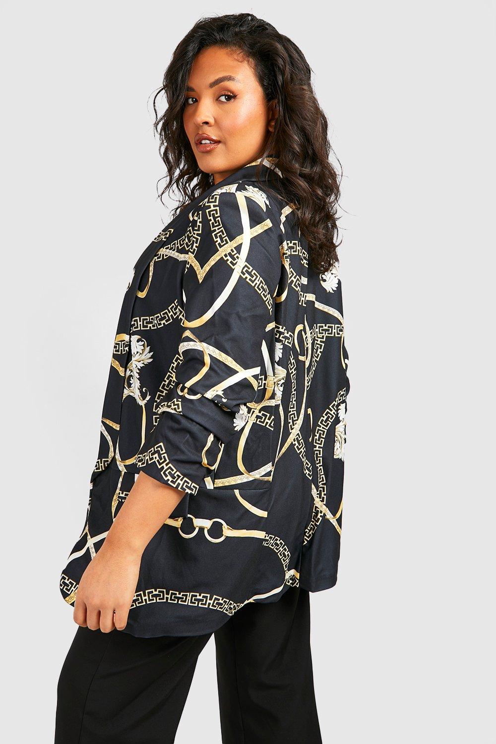 Chain print sale blazer