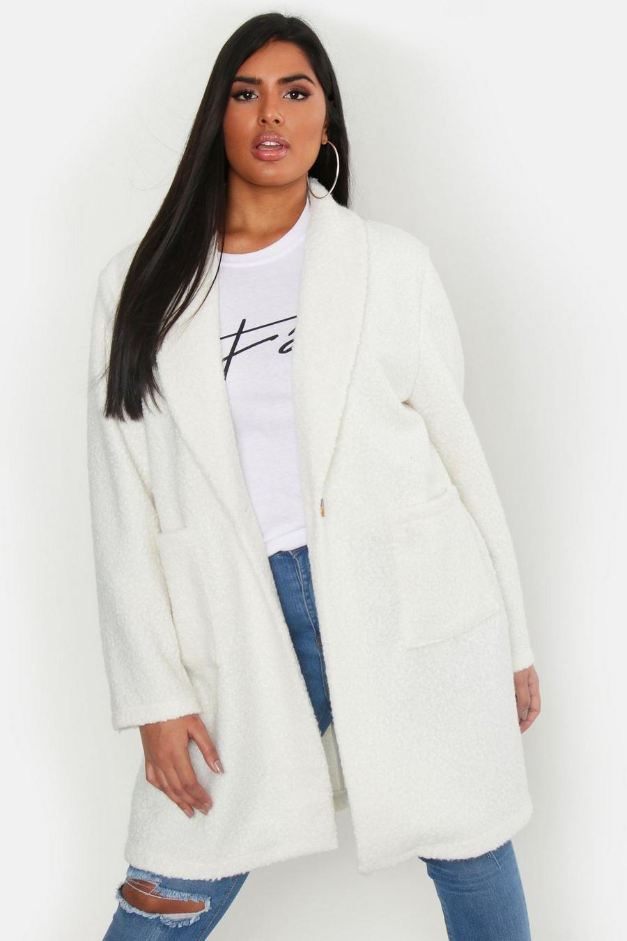 Ivory Plus Faux Teddy Duster Jas image number 1