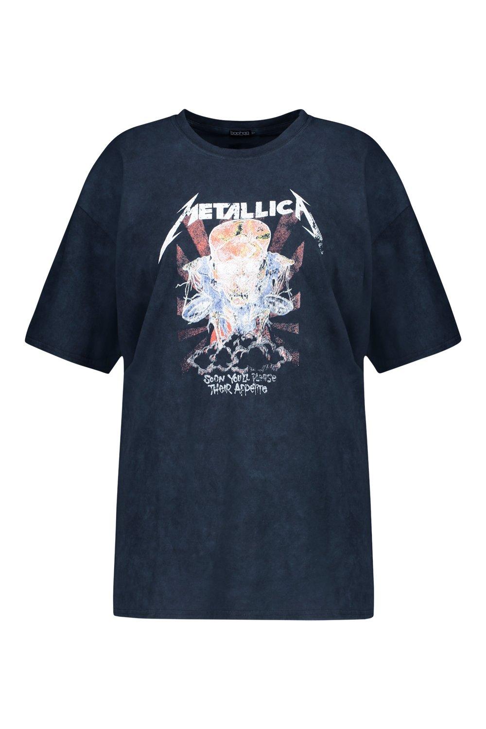 Plus Metallica Washed Band T Shirt