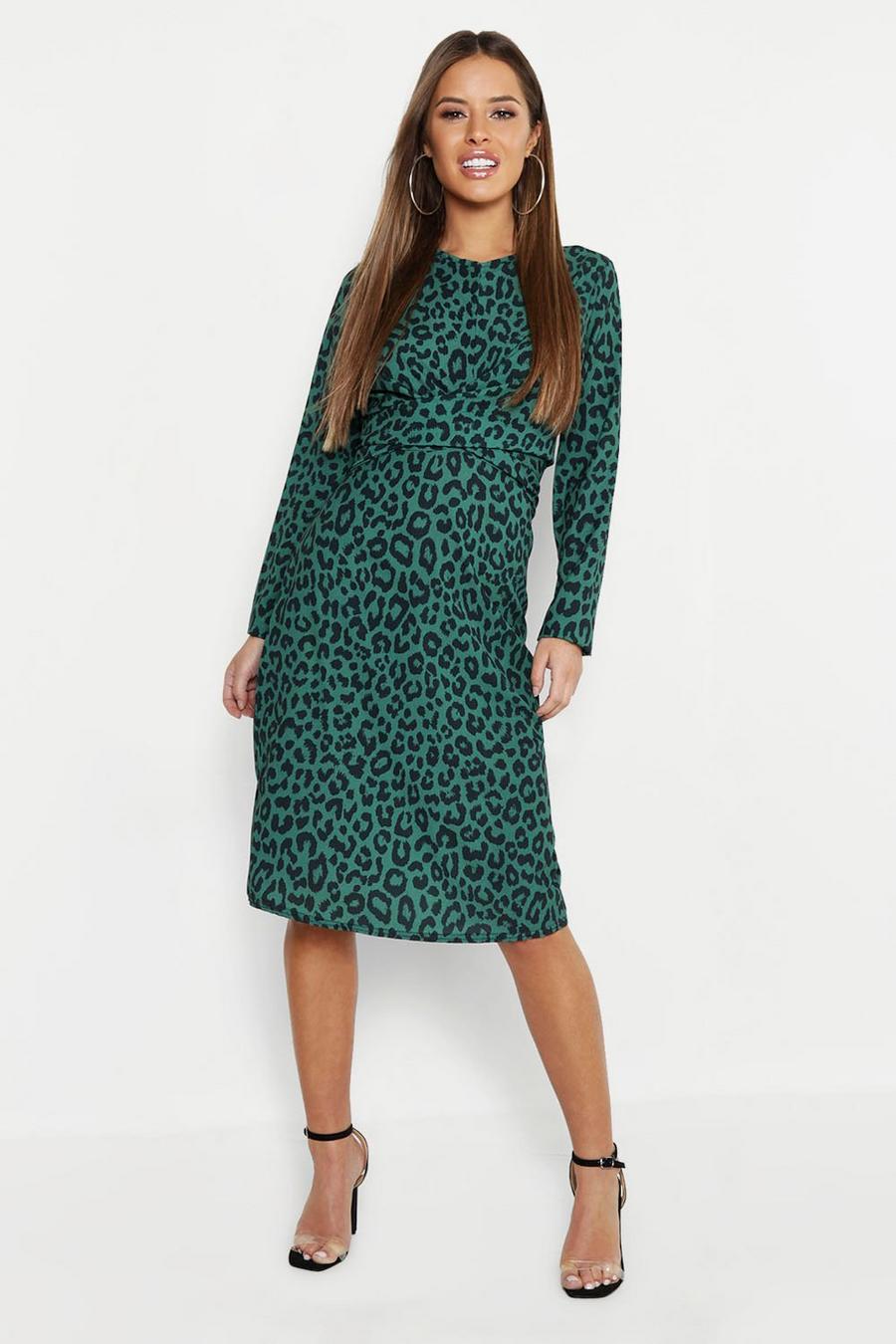 Petite Woven Print Plunge Knot Front Dress image number 1