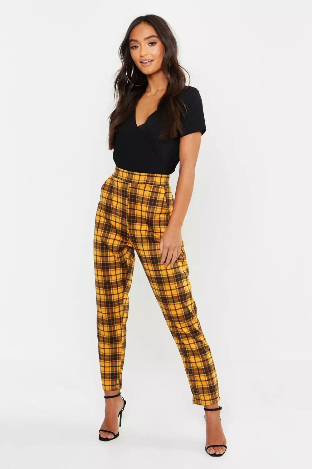 Mustard yellow sale plaid pants