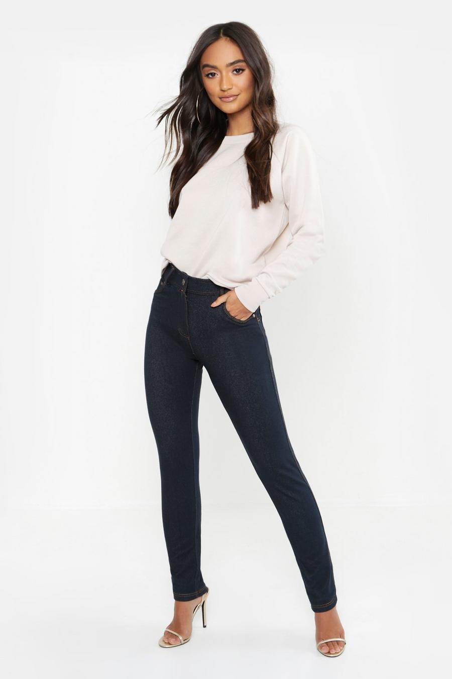 Petite High Rise One Button Skinny Jegging image number 1