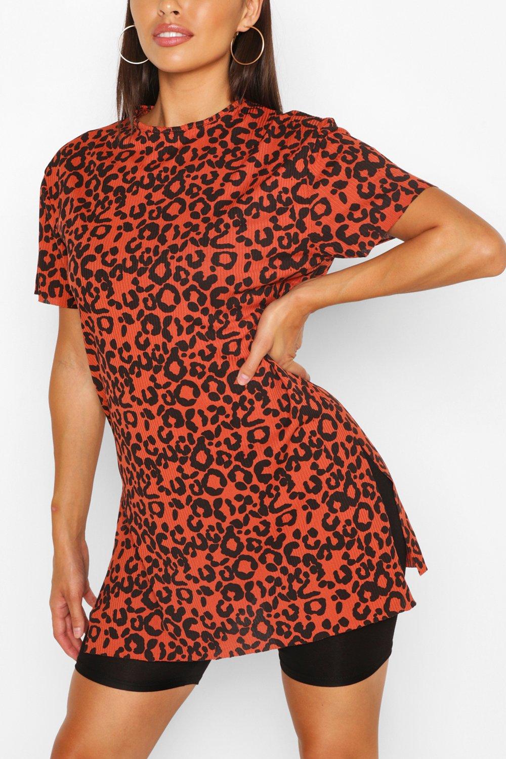 boohoo animal print shirt dress