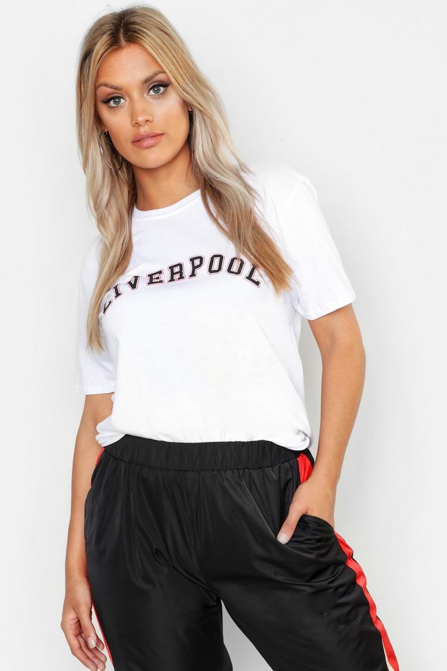 White Plus Liverpool Slogan T-Shirt image number 1