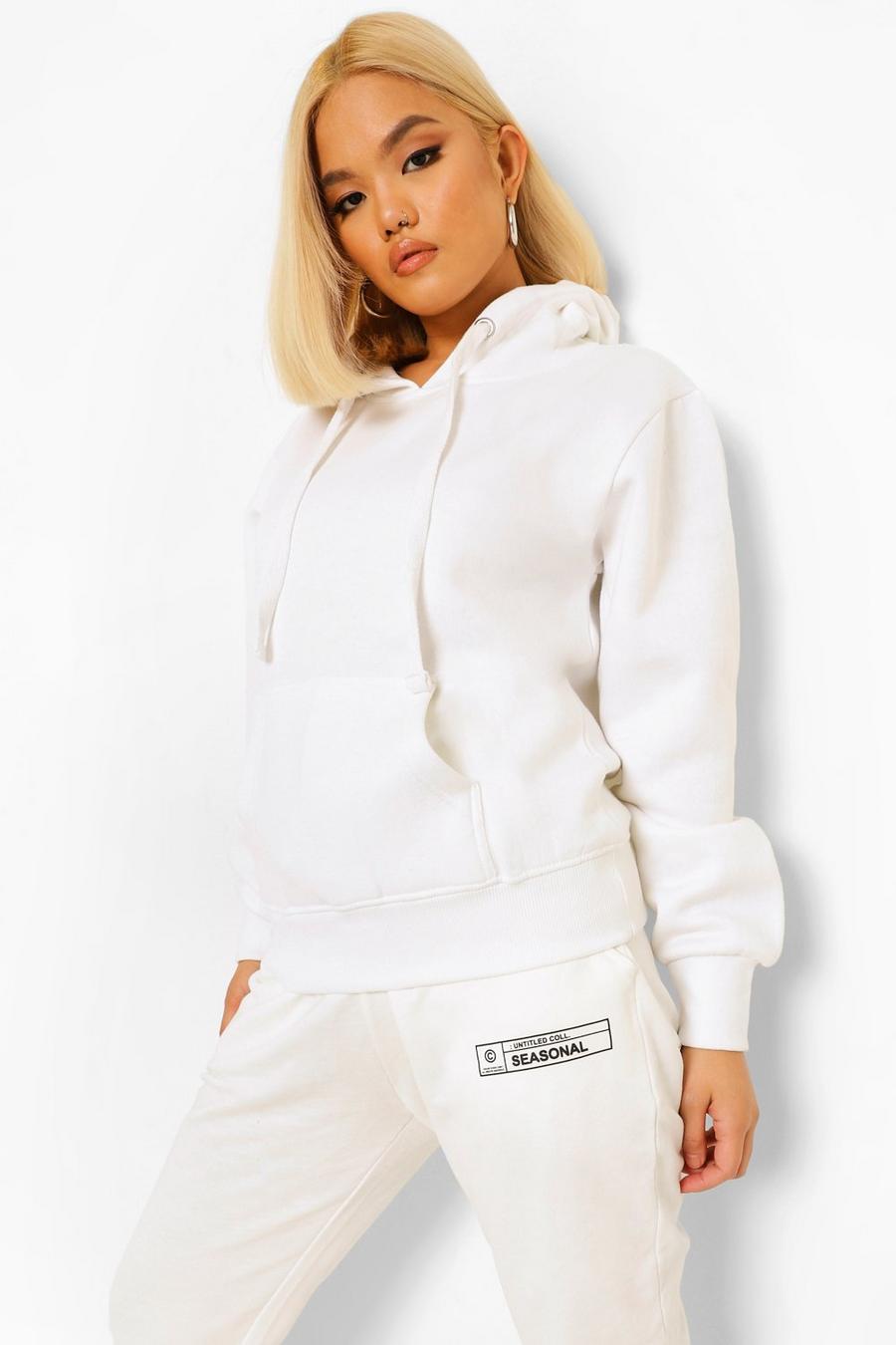 White Petite Oversized Hoodie image number 1