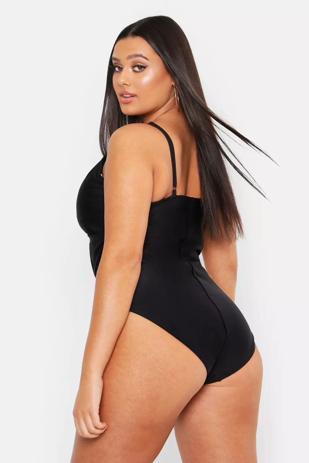 Black Plus Control Wrap Over Swimsuit alternative image