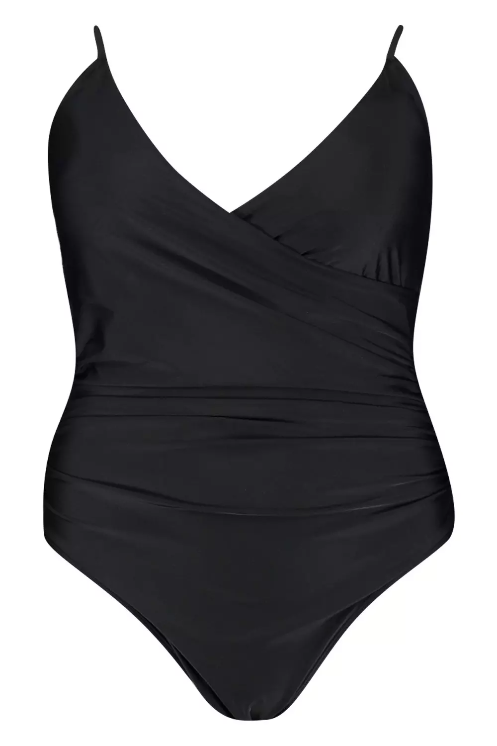 Black Plus Control Wrap Over Swimsuit alternative image