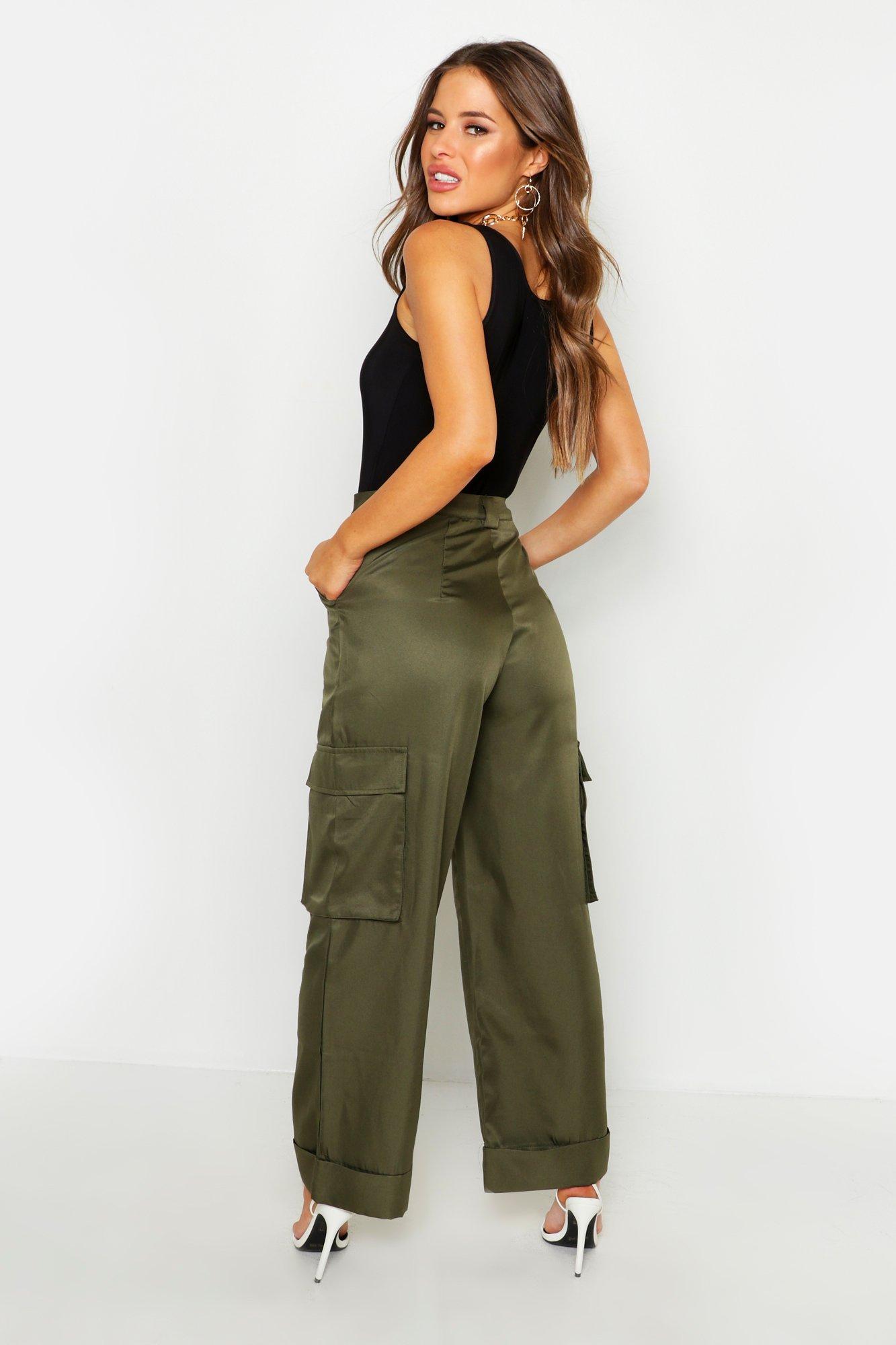 Pantalones Militares Negro Mujer