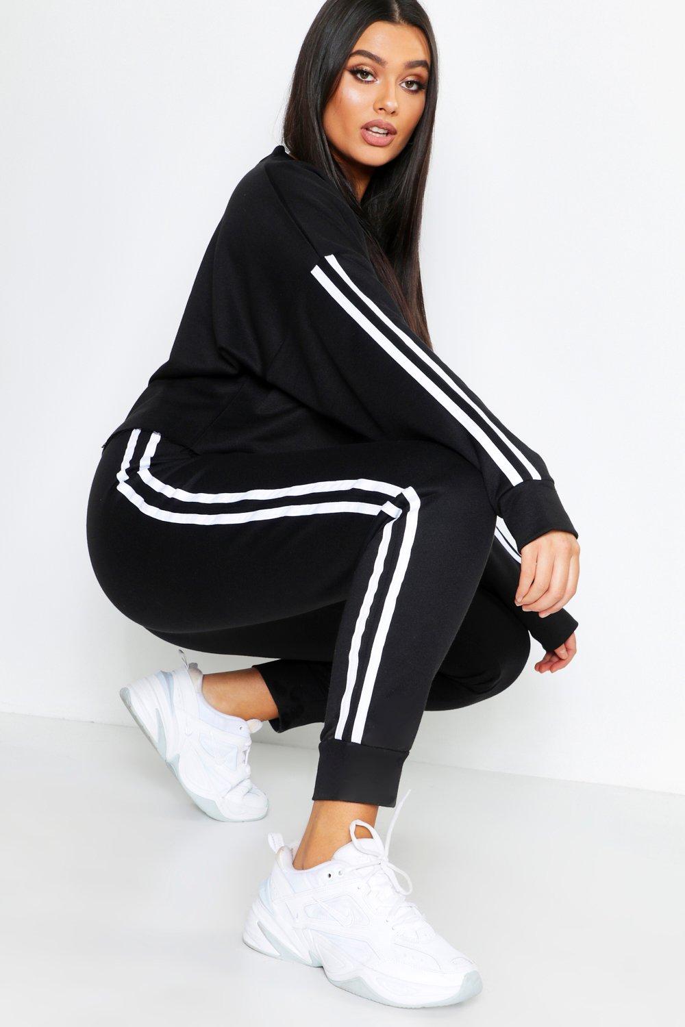 red stripe joggers womens