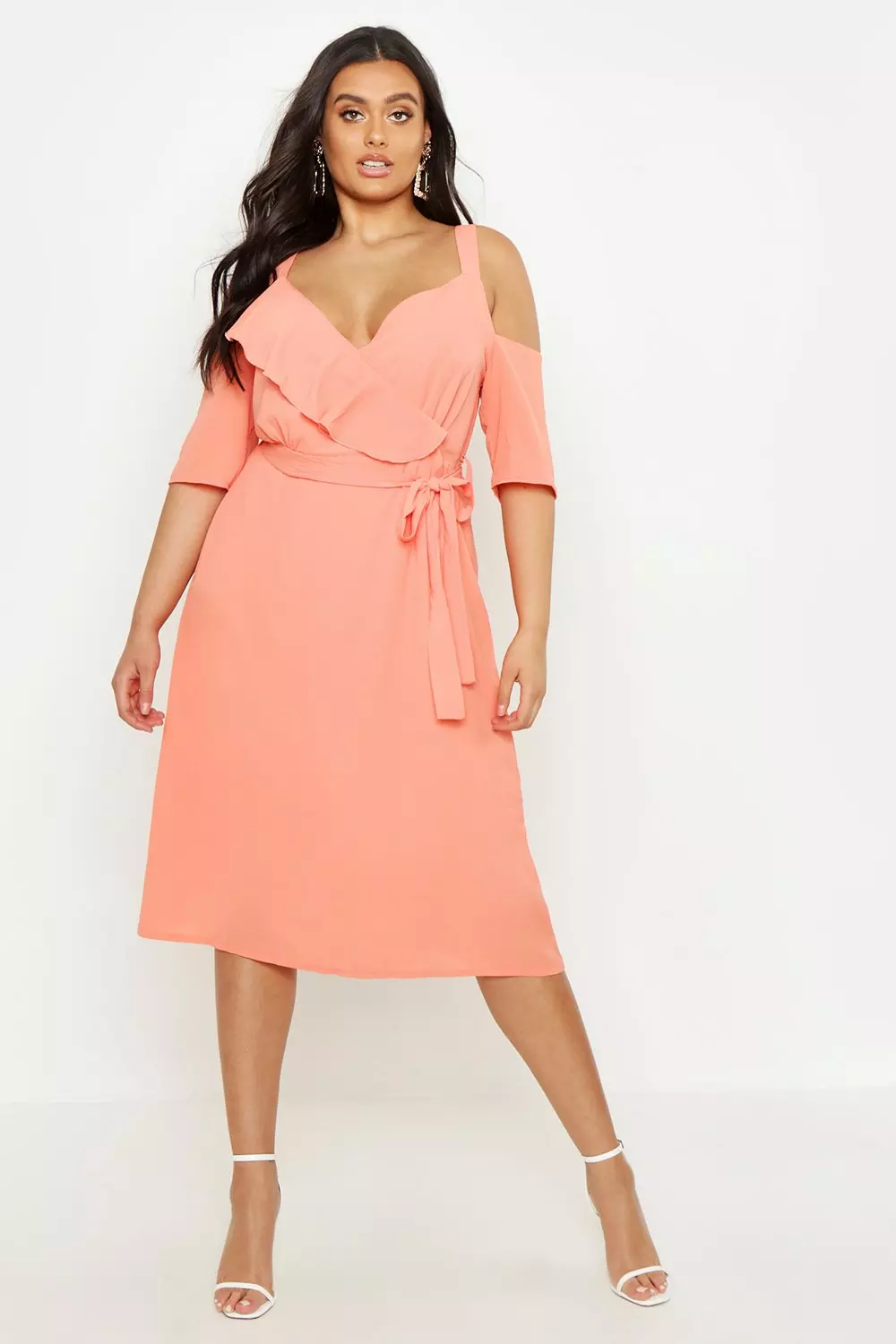 Boohoo sales peach dress