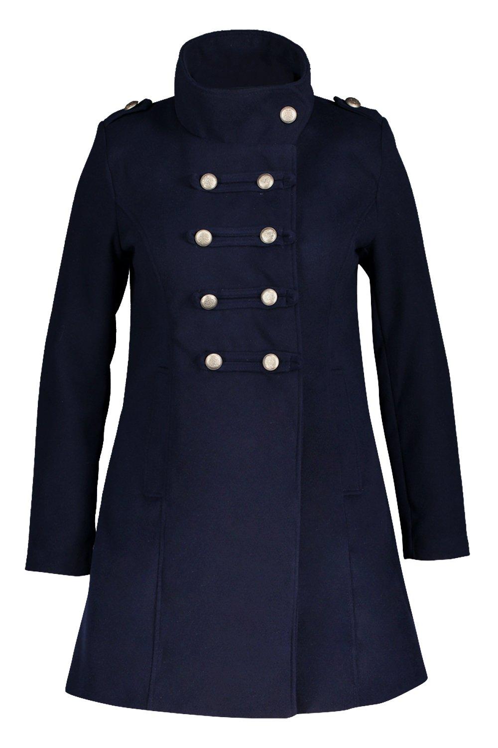 Blue Military wool Coat for women 0701#