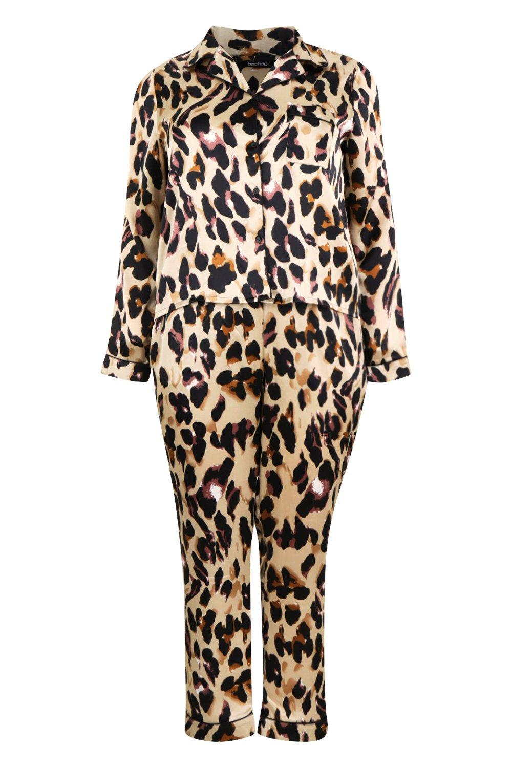 Cheetah Print Long Sleeve Pyjama Trouser Set