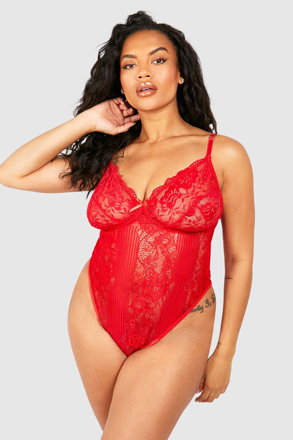 Lace bodysuits plus size