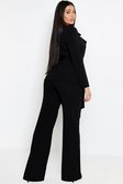 Ensemble blazer noué à la taille & pantalon coupe large Ensemble blazer noué à la taille & pantalon coupe large