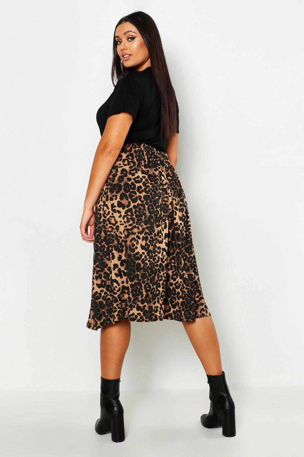 Animal print 2025 jersey skirt