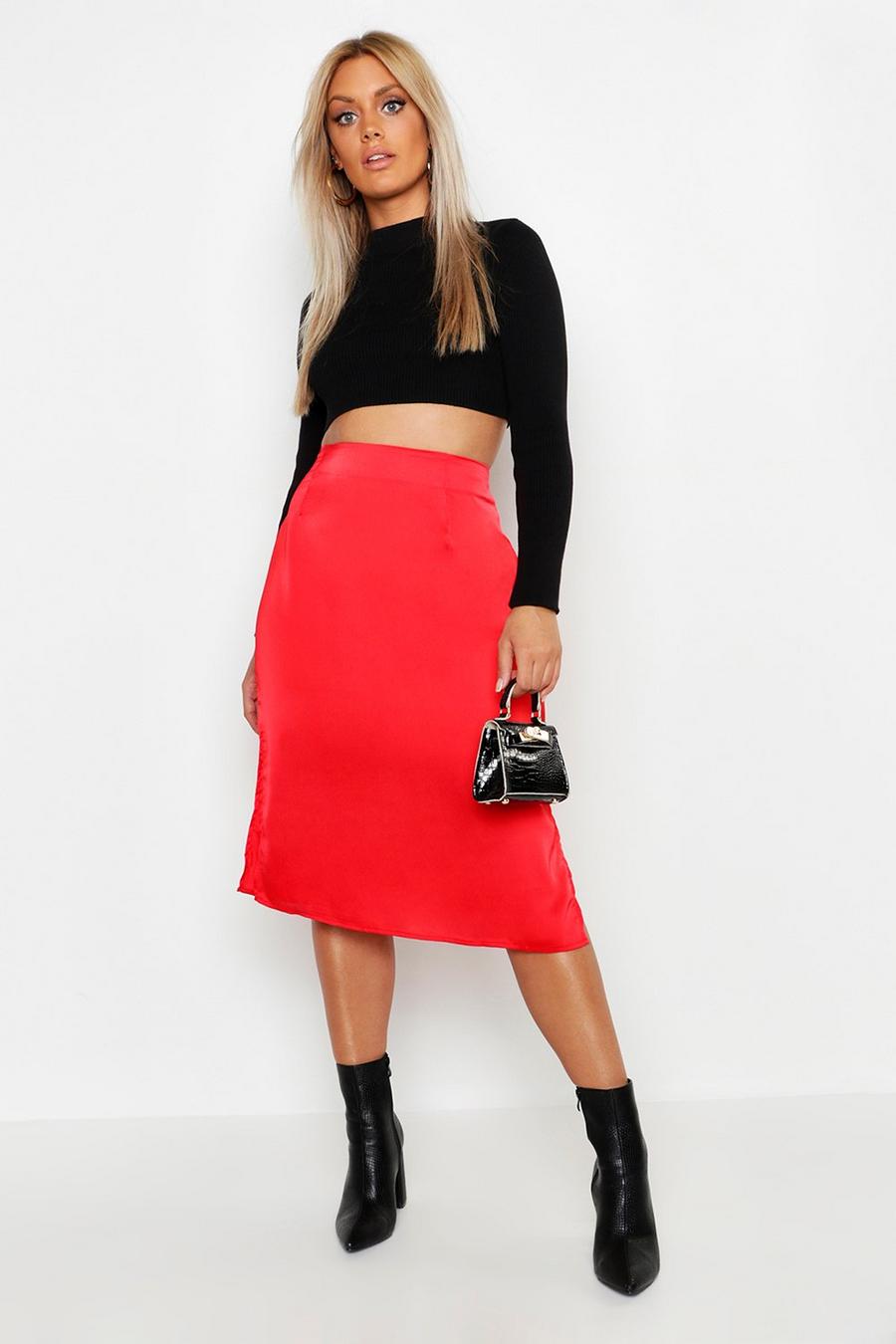 Red Plus Satin Skirt image number 1