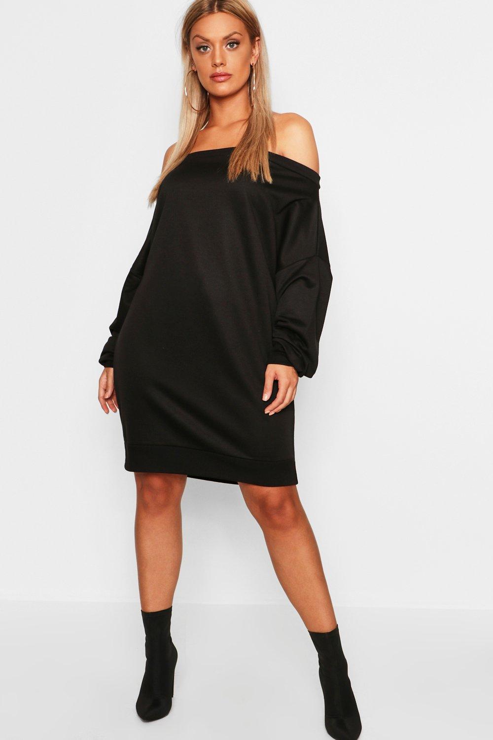 off shoulder sweat dress