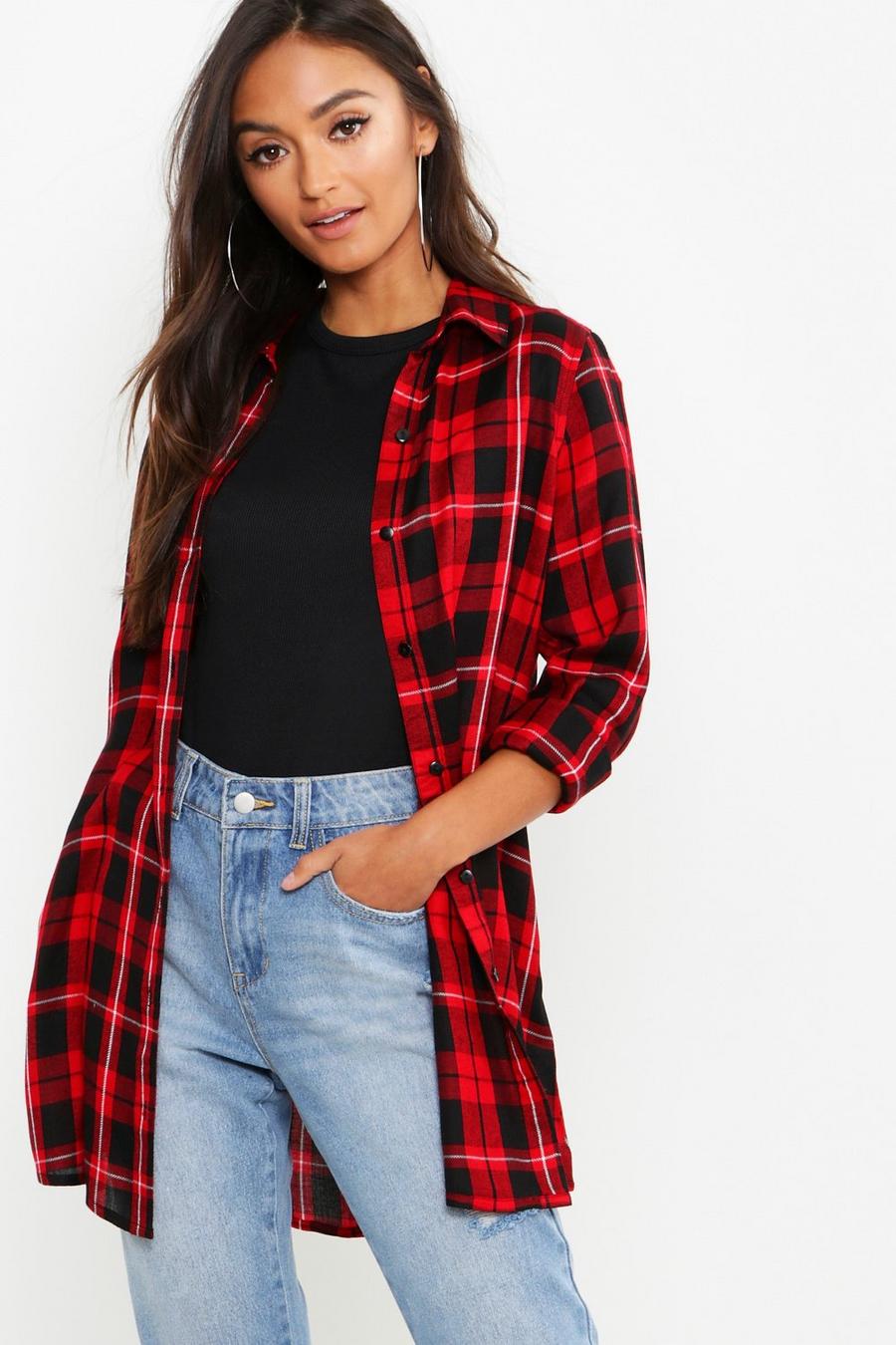 Red Petite Checked Shirt image number 1