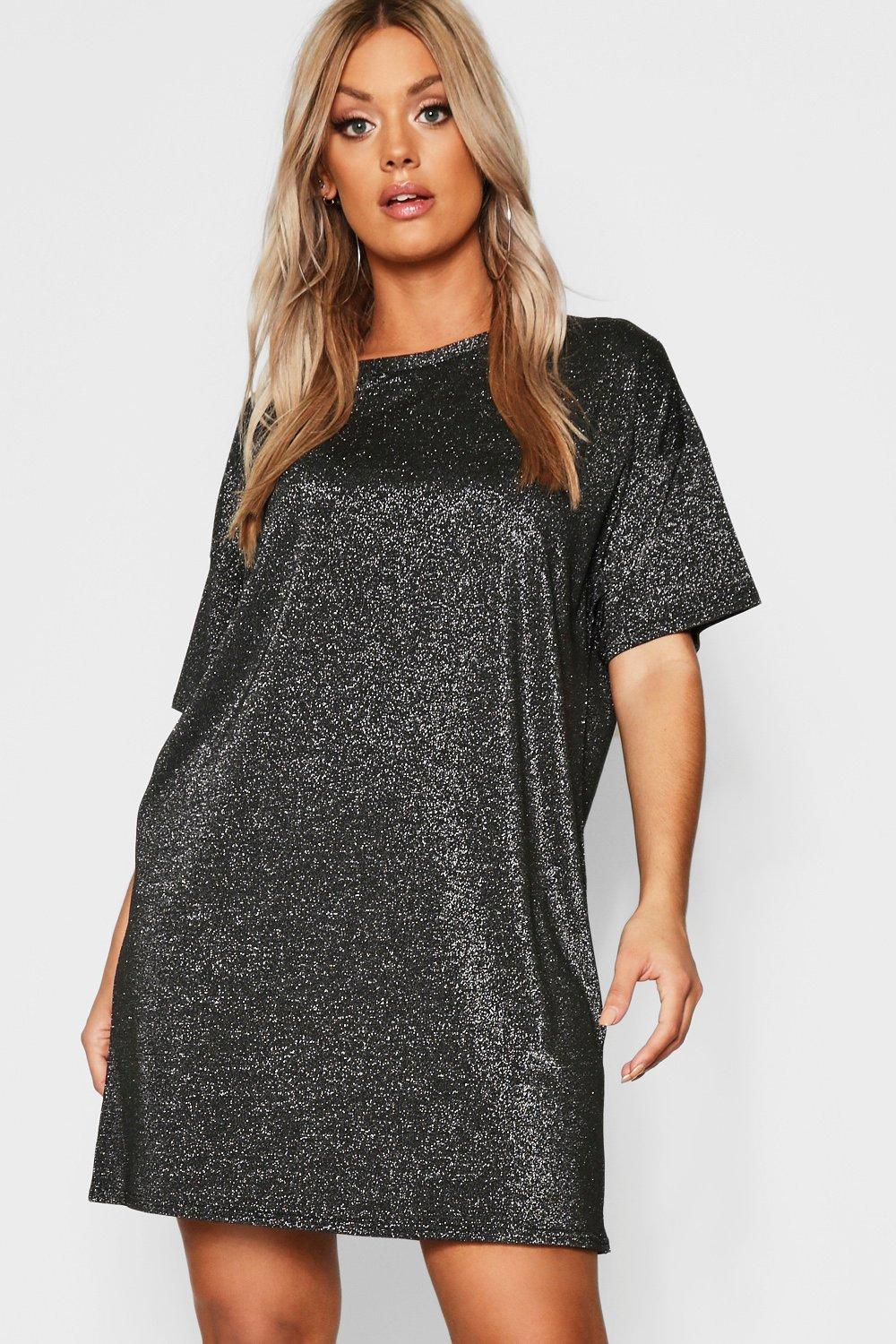 glitter shirt dress