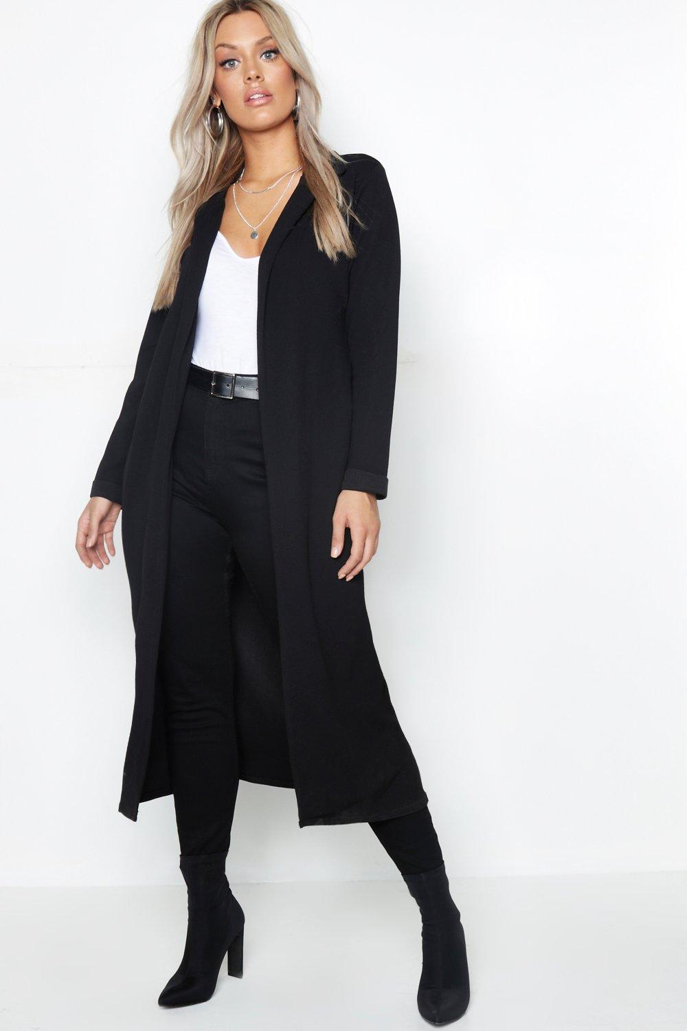 Black longline 2025 duster jacket