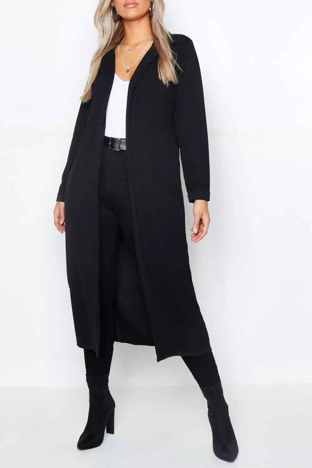 Black longline 2025 duster jacket