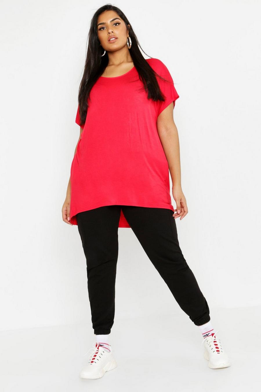 Plus t-shirt oversize, Rosso image number 1