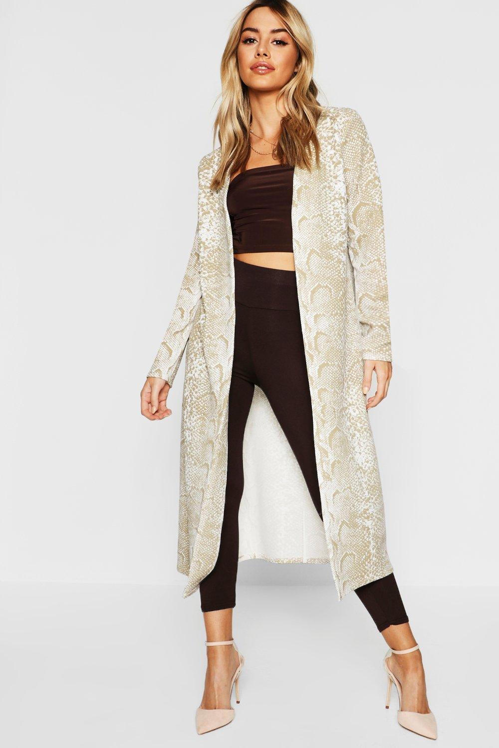printed duster jacket