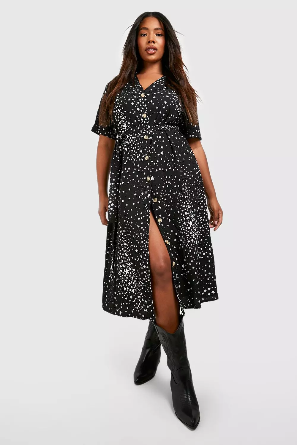 Boohoo star 2025 print dress