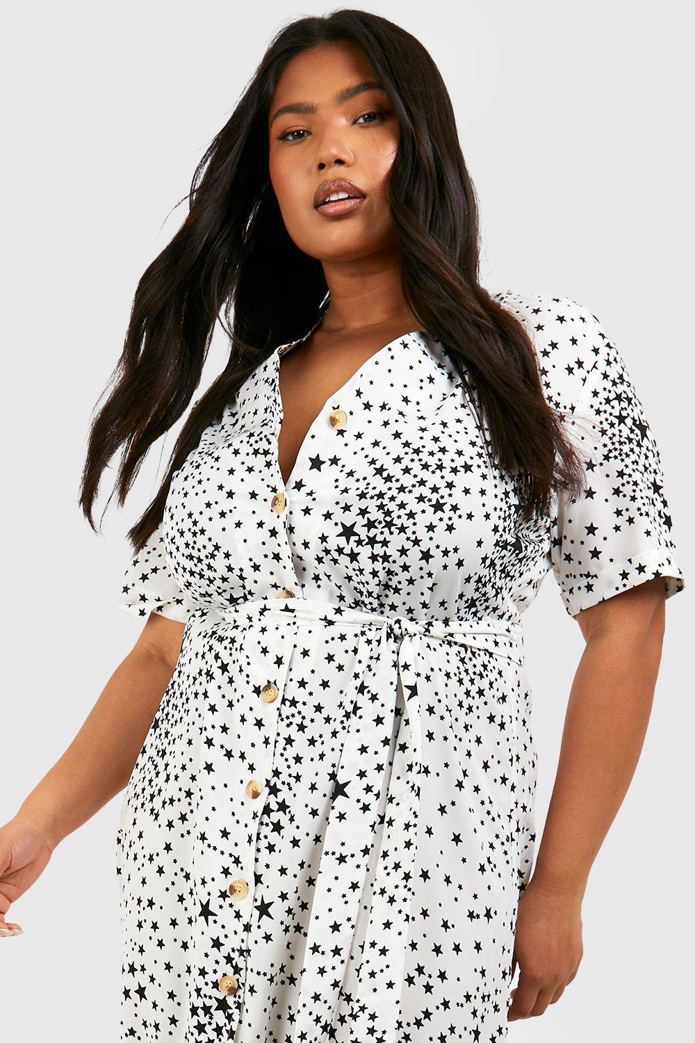 plus size star print dress