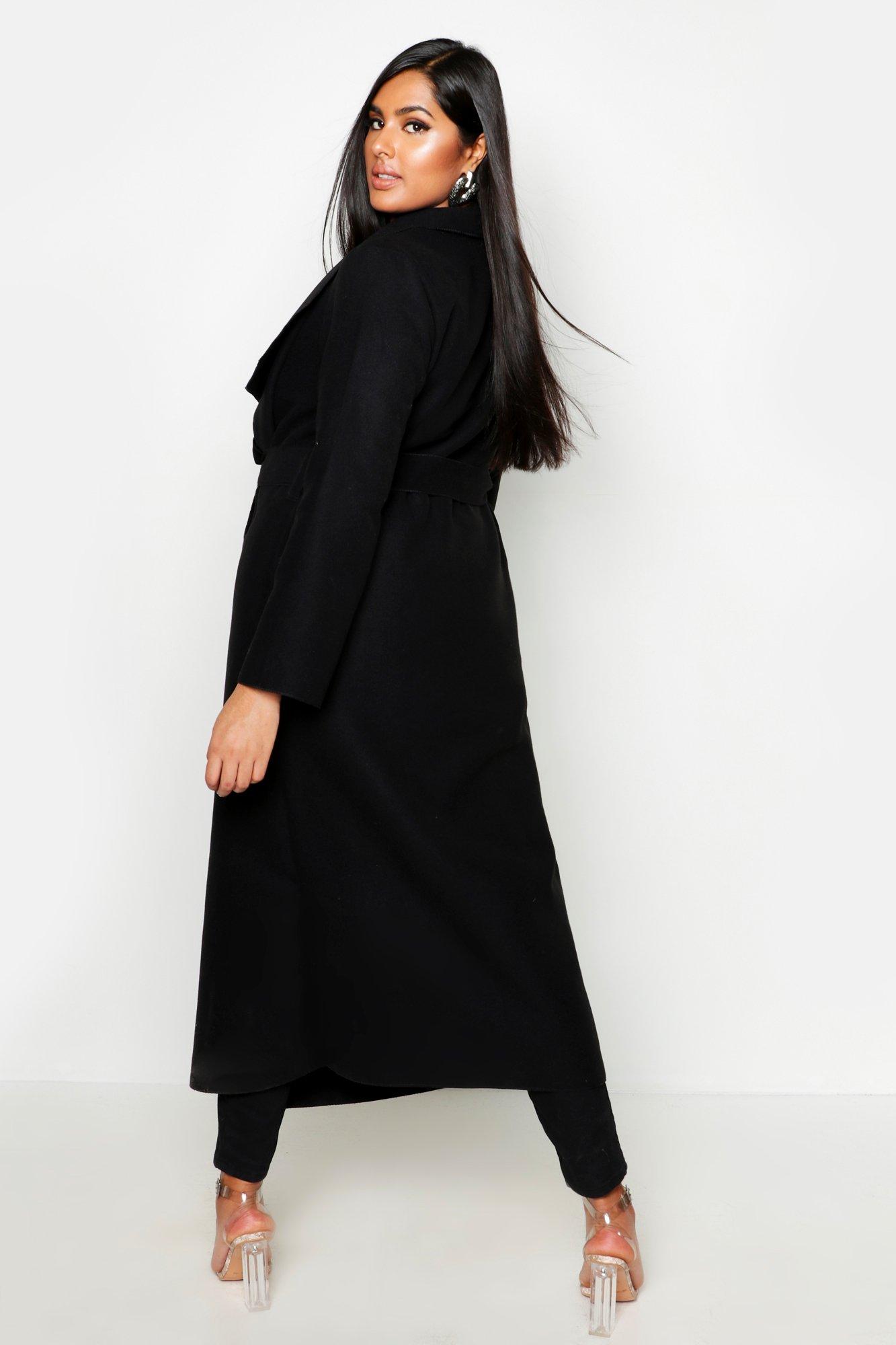 Plus size hotsell black wrap coat