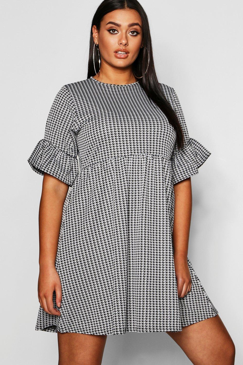 boohoo dogtooth dress