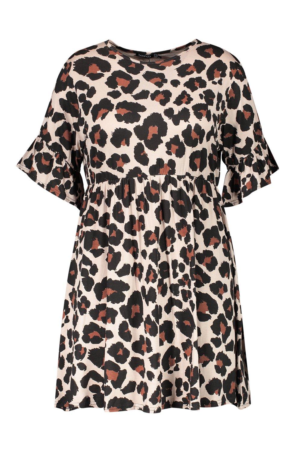 boohoo curve leopard print dress