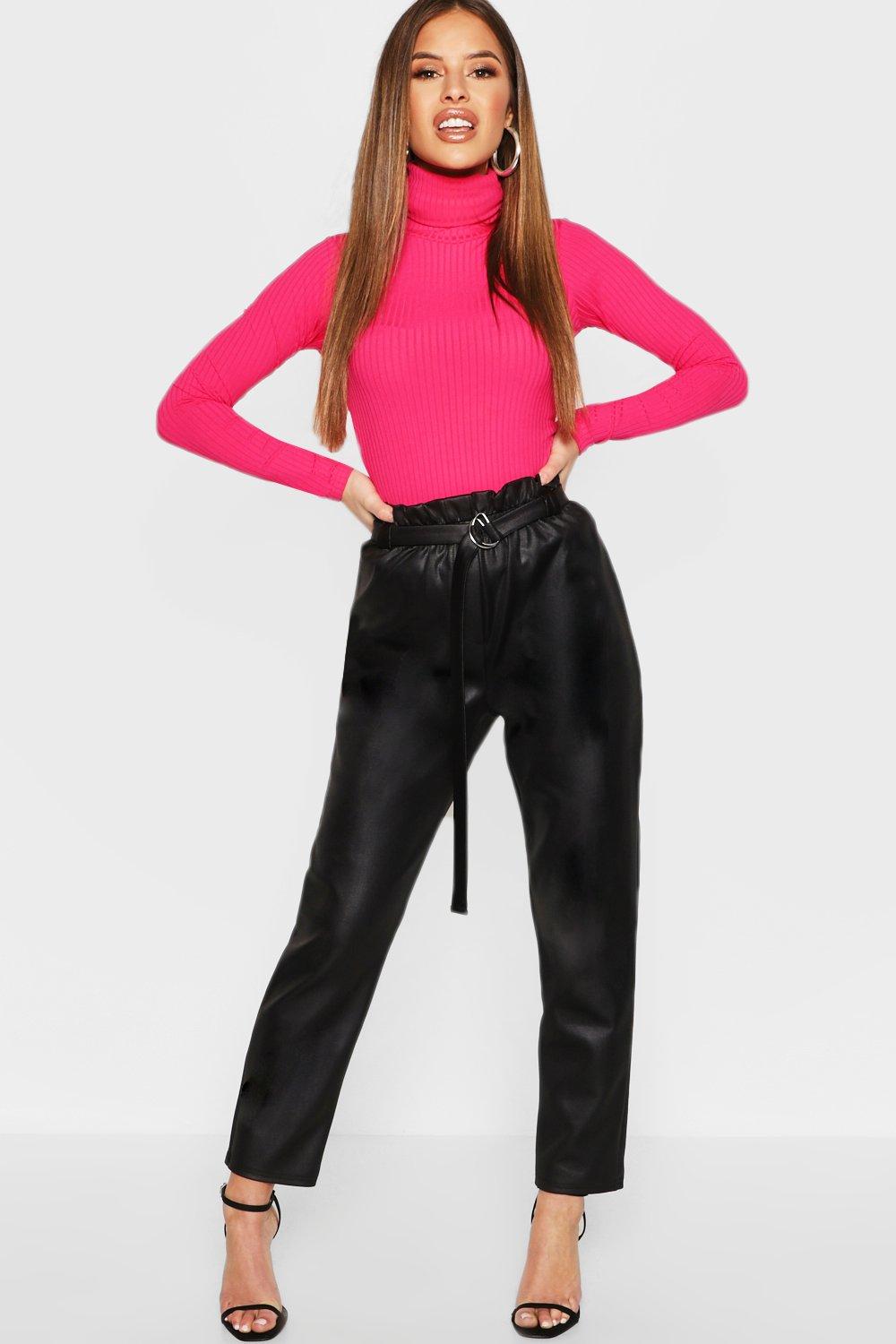 boohoo pu trousers