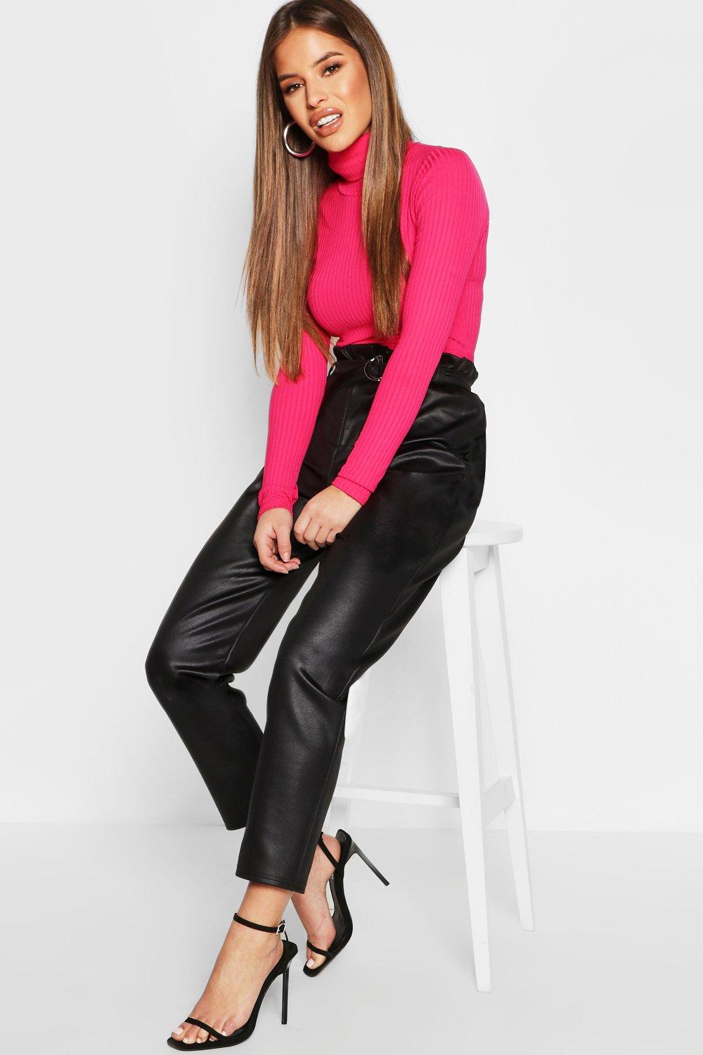 boohoo pu trousers