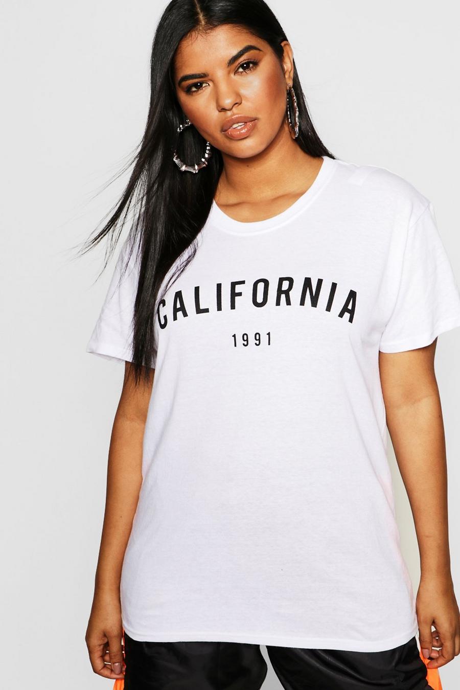 Plus T-Shirt mit California 199 Slogan image number 1