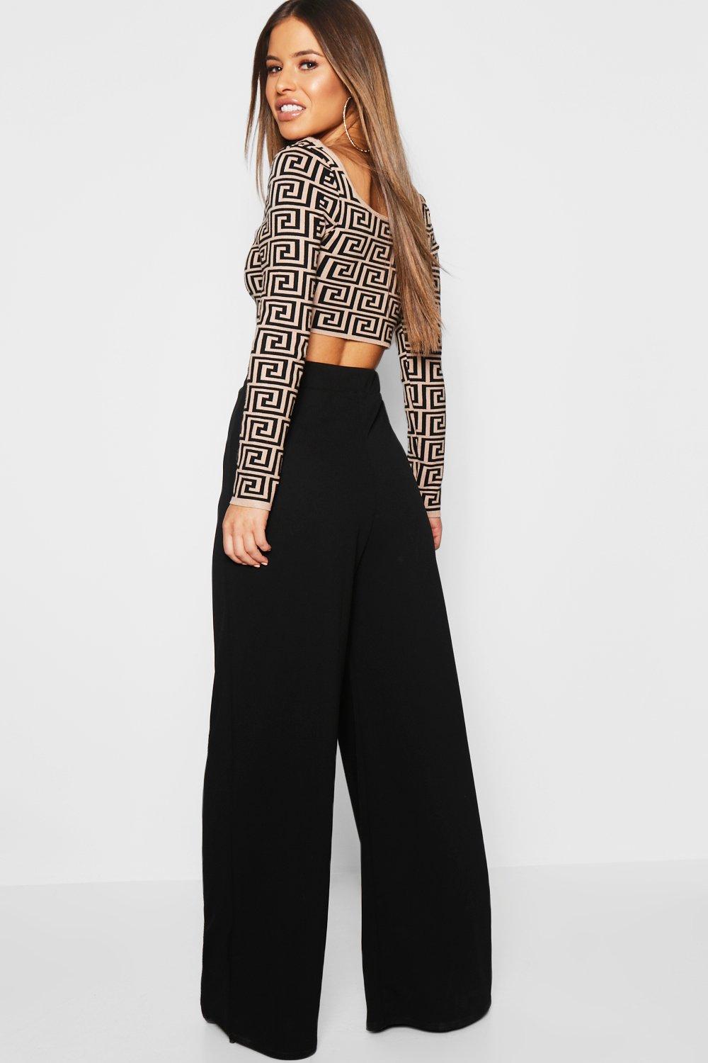 Petite High Waisted Wide Leg Pants