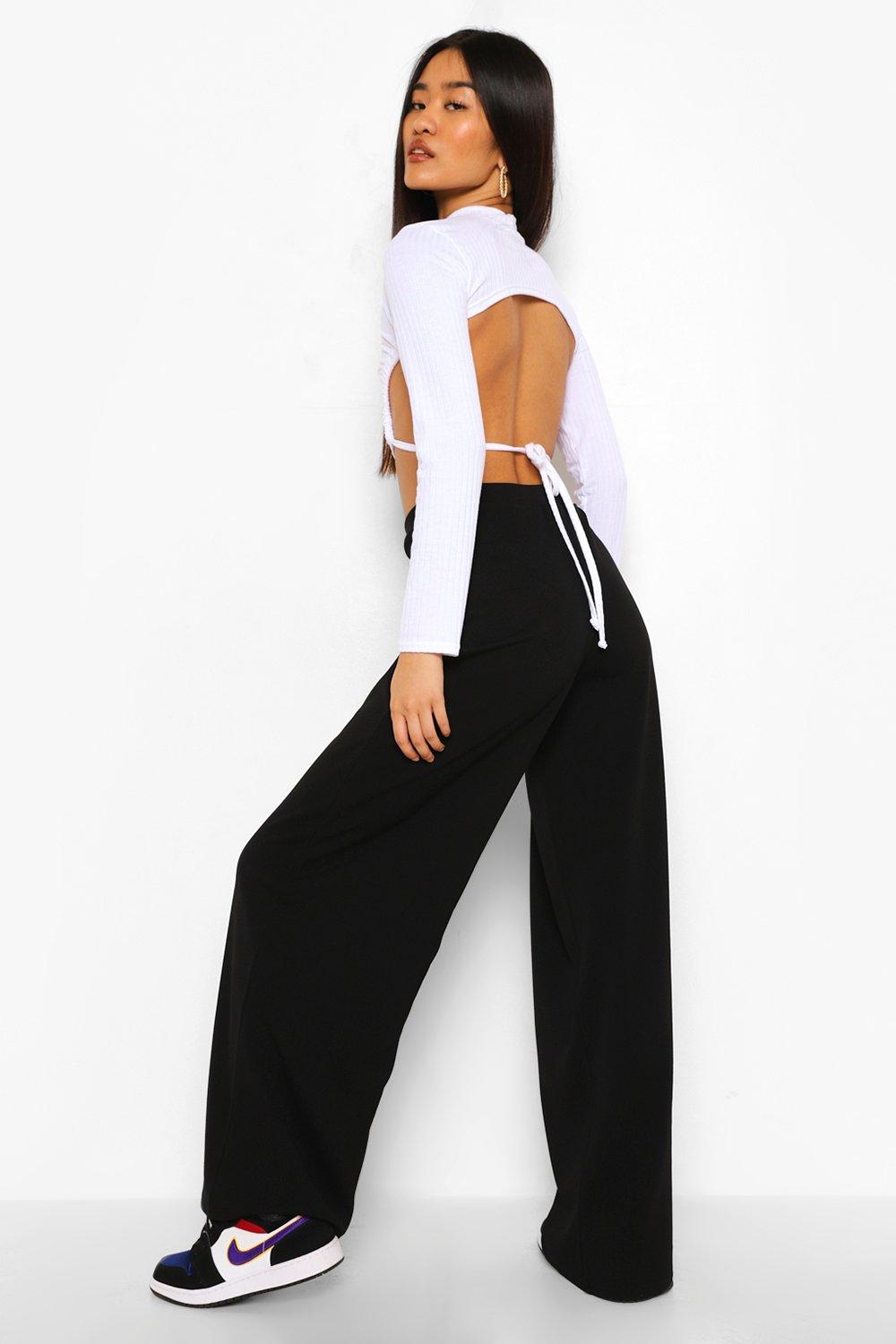 petite high waisted wide leg pants