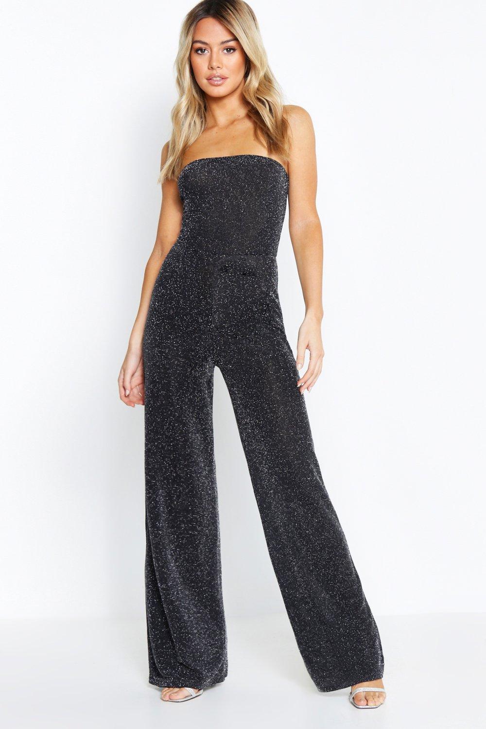 petite strapless jumpsuit