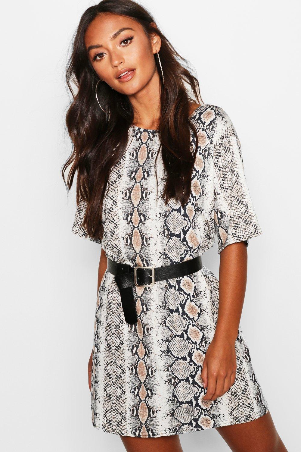 Snake print t 2025 shirt dress