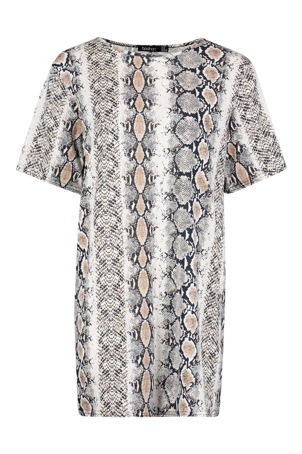 snake print shirt dress boohoo