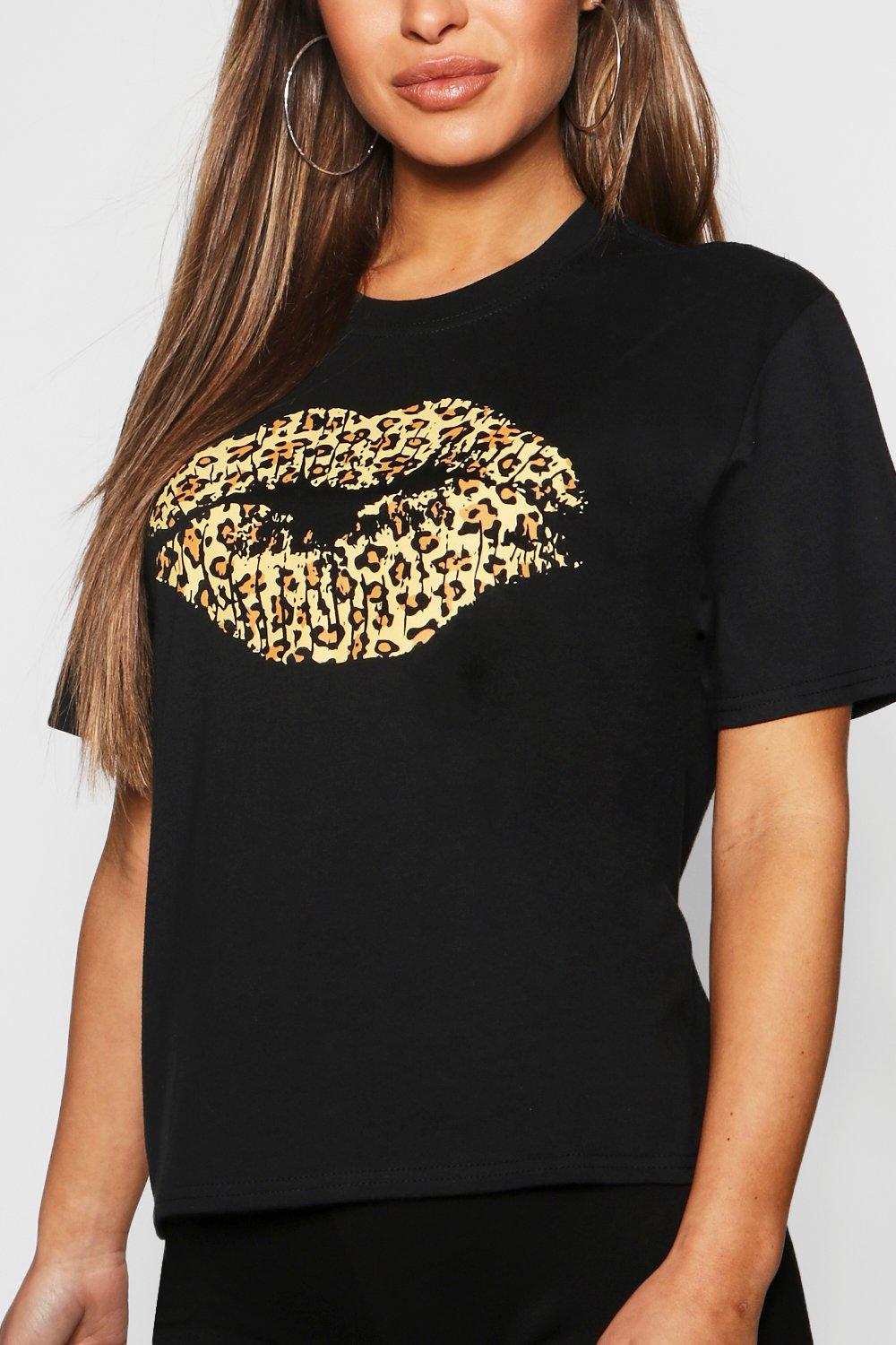 Leopard Print Lips T Shirt Atelier Yuwaciaojp