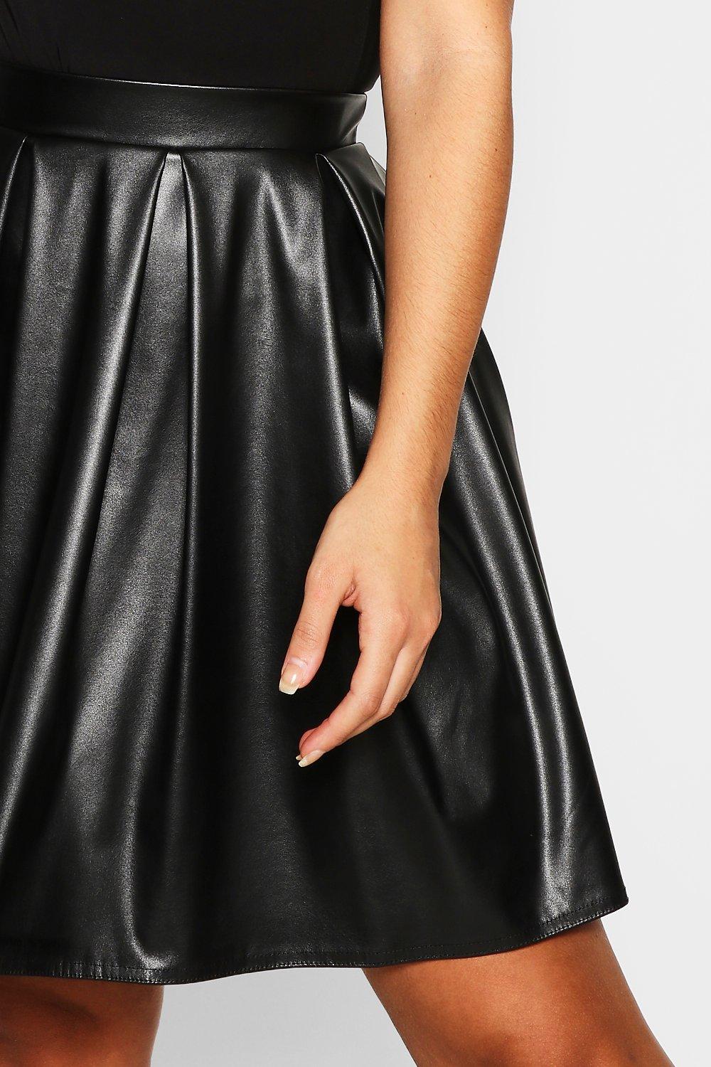 Plus leather best sale skater skirt