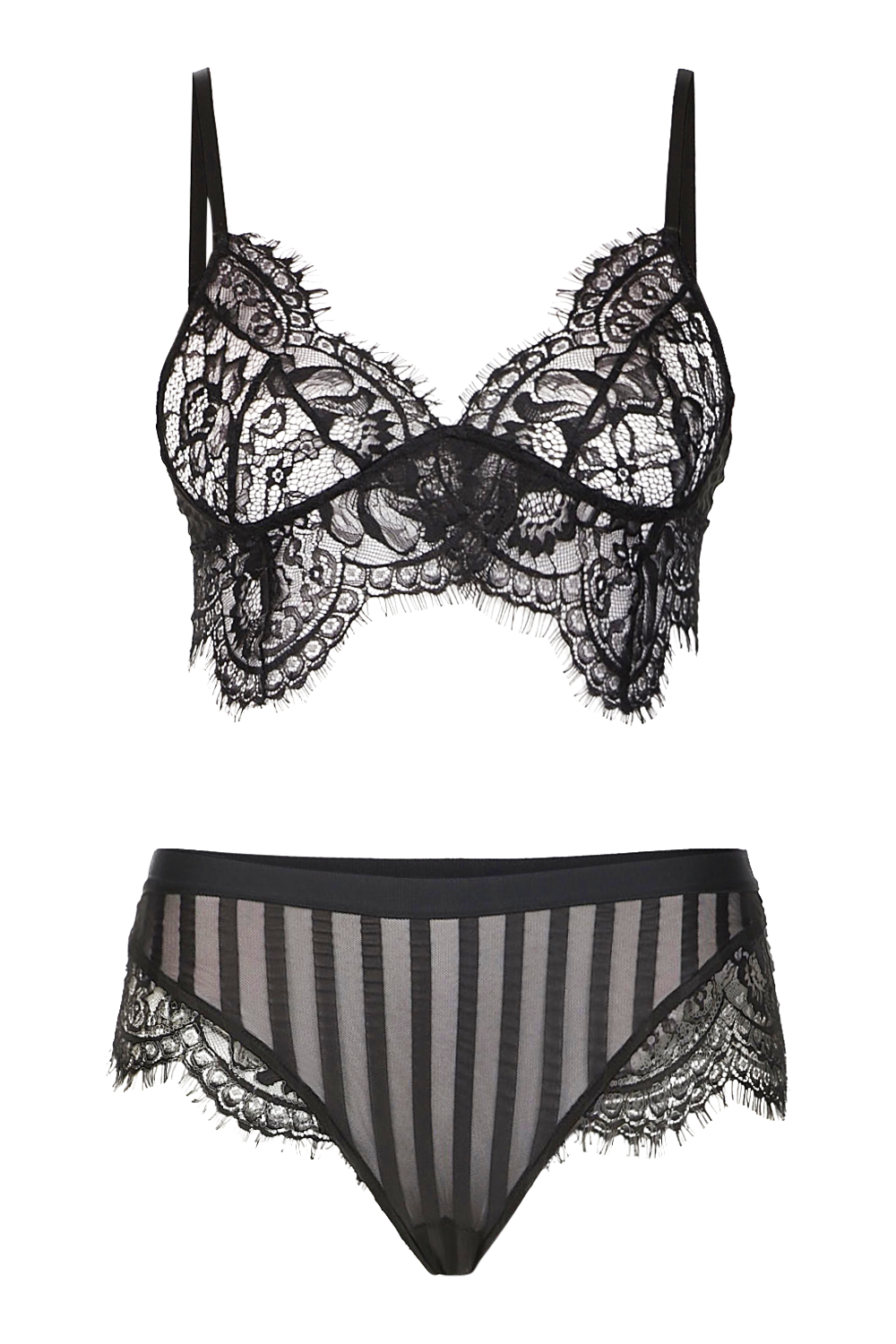 Grande taille Ensemble de lingerie à dentelle